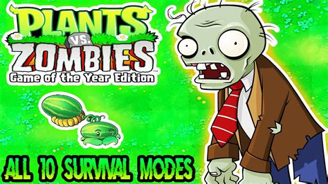 Plants Vs Zombies Goty Edition All 10 Survival Modes 100 Complete Gameplay Uhd 4k60fps