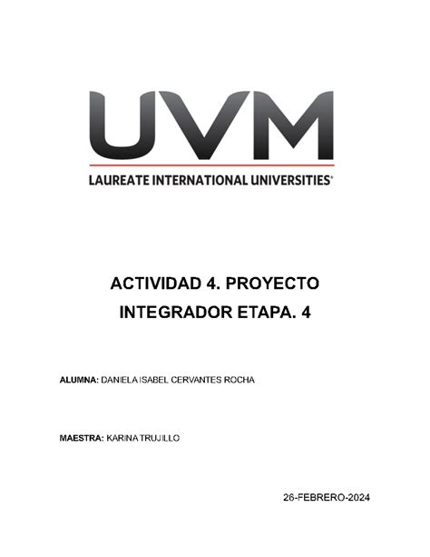 A4dicr Pie3 Actividad 4 Proyecto Integrador Etapa 4 Alumna Daniela