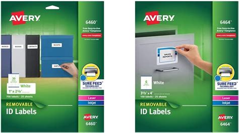 Avery Removable Id Labels 6460 6464 Office Products