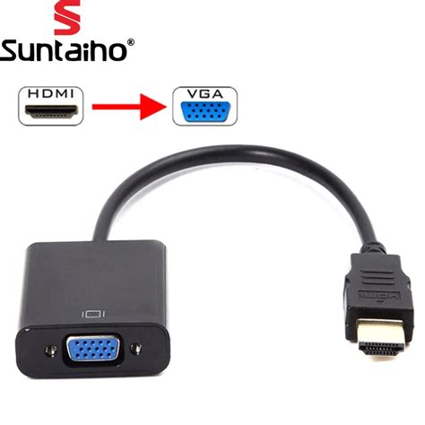 HDMI to VGA Cable HDMI Male to VGA Female RGB Analog VGA Video Audio ...