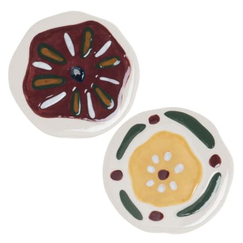 Set Di Ganci Per Attaccapanni In Ceramica Giallo Verde E Viola Noah