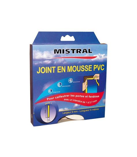 JOINT MOUSSE PVC BLANC 9MMX3MMX6M