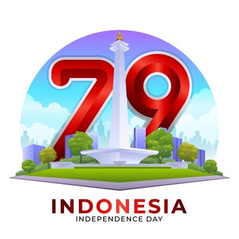 2024 Indonesian Independence Logo 79th Ikn Vector Image