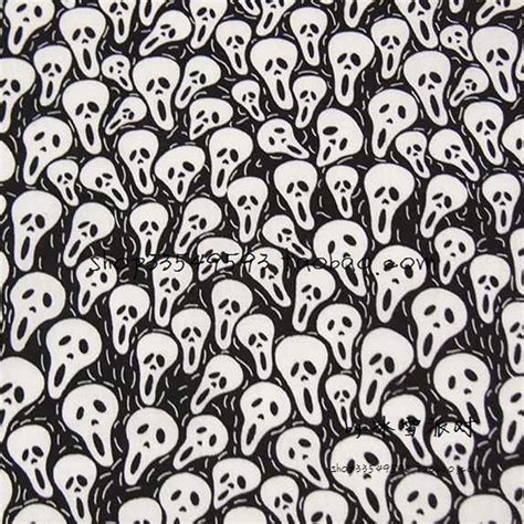 14050cm 1pc Horror Skull Fabric 100cotton Fabric Horror Skull Printed