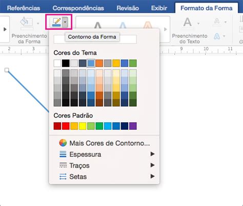 Alterar A Cor O Estilo Ou A Espessura De Uma Linha No Word Para Mac