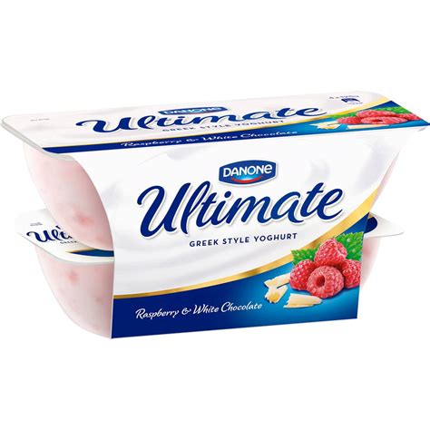 Danone Ultimate Greek Yoghurt Raspberry & White Chocolate 4x125g ...