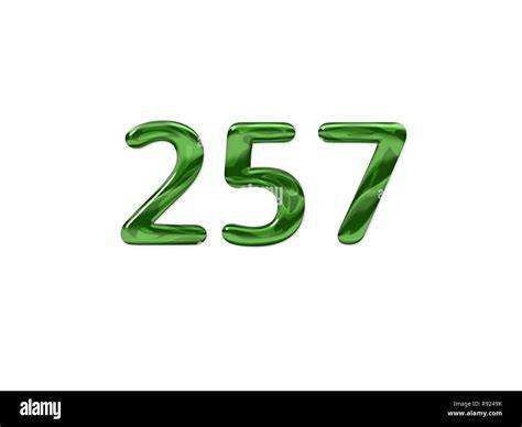 Green Number 257 isolated white background Stock Photo - Alamy