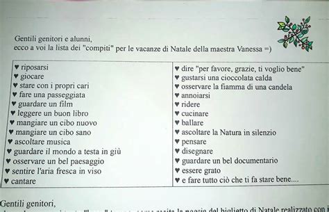 Una Lista Dei Compiti Delle Vacanze Di Natale Molto Particolare