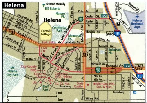 Helena City Road Map For Truck Drivers Toll And Free Highways Map Usa