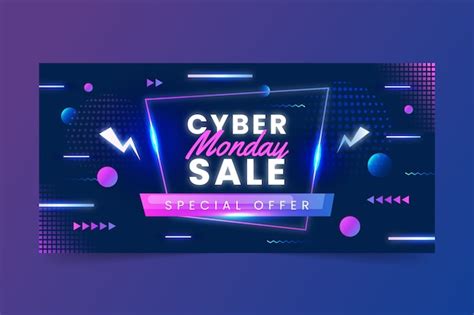 Banner De Venta De Cyber Monday Degradado Vector Gratis