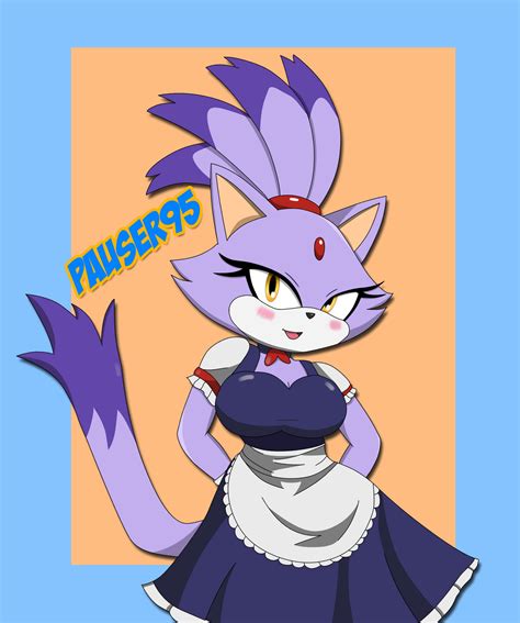 Blaze The Cat Maid By Pauser95 On Deviantart