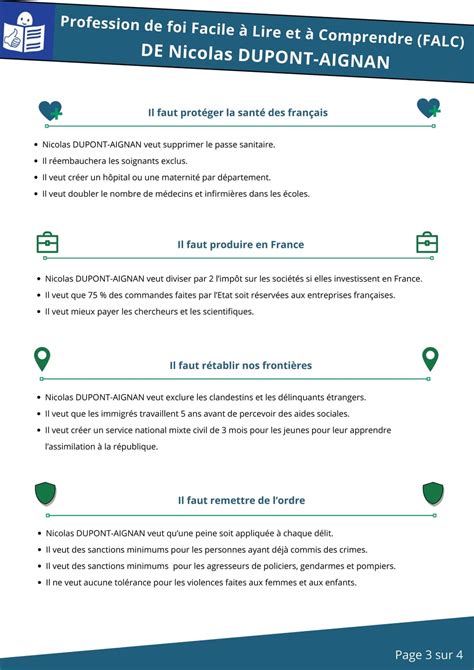 Profession de foi Facile À Lire et à Comprendre de Nicolas Dupont