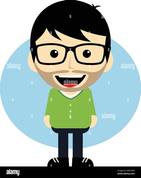 Geek Cartoon Nerd Character Stock Vector Image Art Alamy