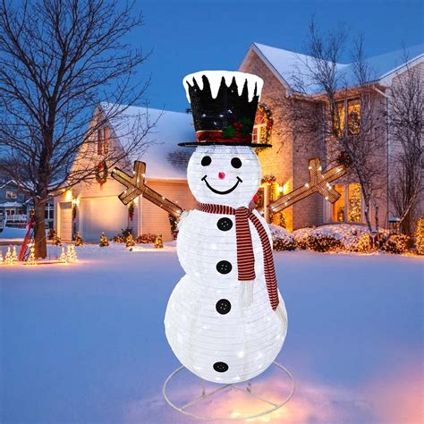 Lighted Snowman Outdoor Christmas Decorations 5ft Lighted