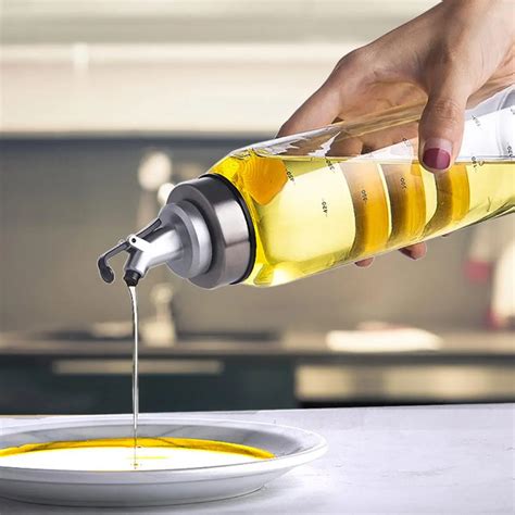 Oil Dispenser Glass Olive Oil Bottle Pot Leakproof Sauce Vinegar Bottle