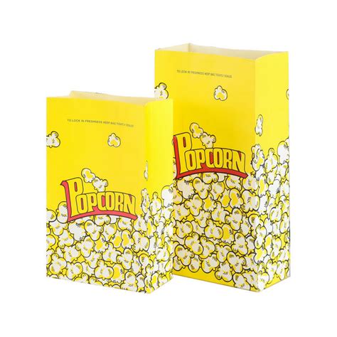 Custom Printed Food Grade Greaseproof Popcorn Packaging Bag Brown Or