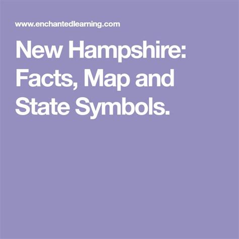 New Hampshire Facts Map And State Symbols State Symbols New