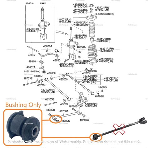 R02t00056 For Toyota Camry Rear Suspension Trailing Control Arm Bushing