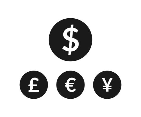 Premium Vector Dollar Euro Pound And Yen Currency Icons Usd Eur Gbp