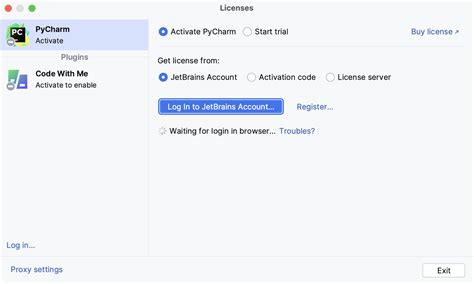 PyCharm License Activation Dialog | PyCharm Documentation