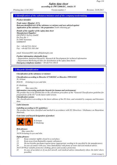 Safety Data Sheet Dentsply