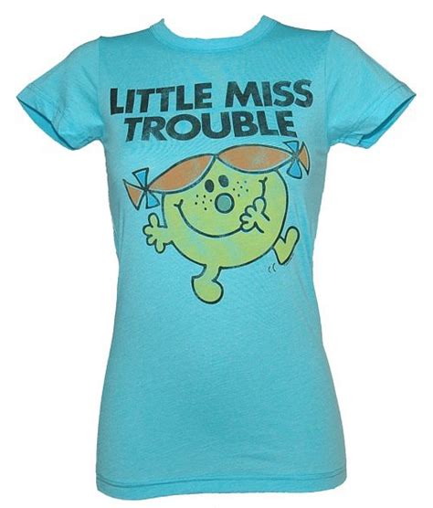 Turquoise Ladies Little Miss Trouble T Shirt From Junk Food