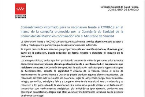 Ste Es El Documento Que Tendr N Que Firmar Las Personas Que Se Vacunen