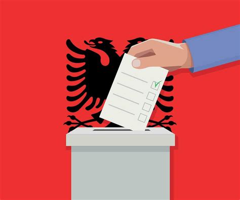 Albania Election Concept Hand Puts Vote Bulletin 36471642 Vector Art