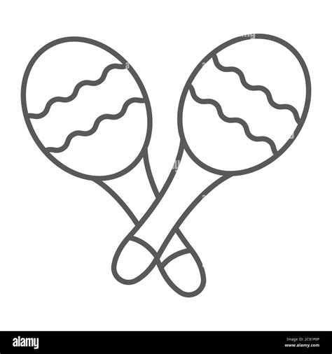 Maracas Icono De L Nea Fina M Sica Y Percusi N Signo De Instrumento