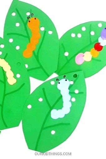 Fingerprint Caterpillars Modern Design Summer Preschool Crafts