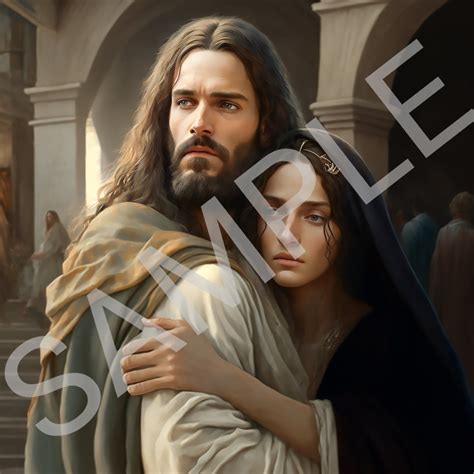 Jesus With Mary Magdalene Ai Generated Etsy