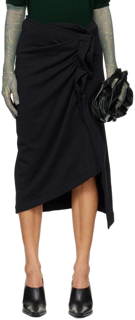 Dries Van Noten Black Hanam Midi Skirt Dries Van Noten