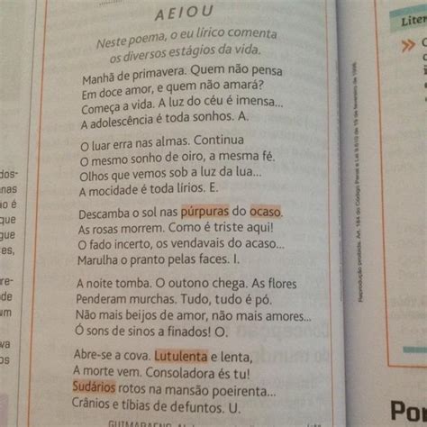 1 Releia As Duas Primeiras Estrofes Do Poema E Explique A Que