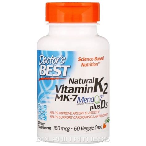 Doctor S Best Natural Vitamin K2 Mk 7 With Menaq7 Plus D3 60 Veggie Caps