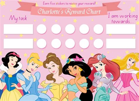 Items Similar To Disney Princess Positive Reward Chart Personalised