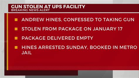 Ups Employee Arrested For Stealing Gun While Unloading Packages Wkrn