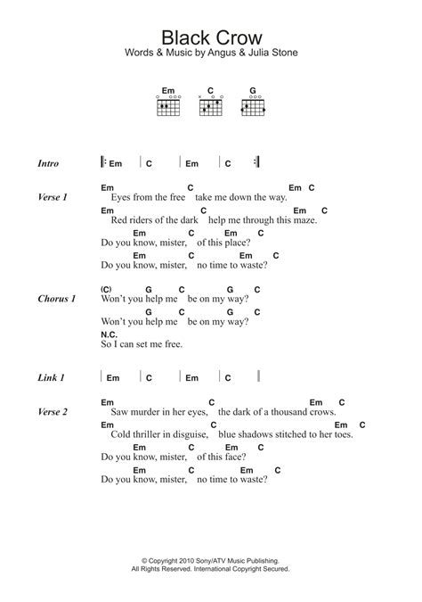 Black Crow by Angus & Julia Stone - Guitar Chords/Lyrics - Guitar ...