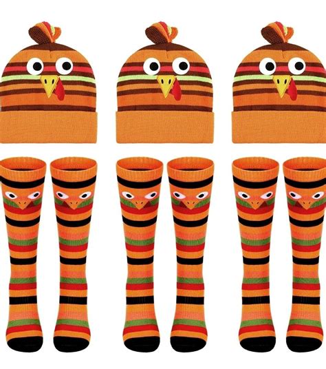 Toulite 3 Set Turkey Trot Costume Turkey Hat Turkey Socks Thanksgiving