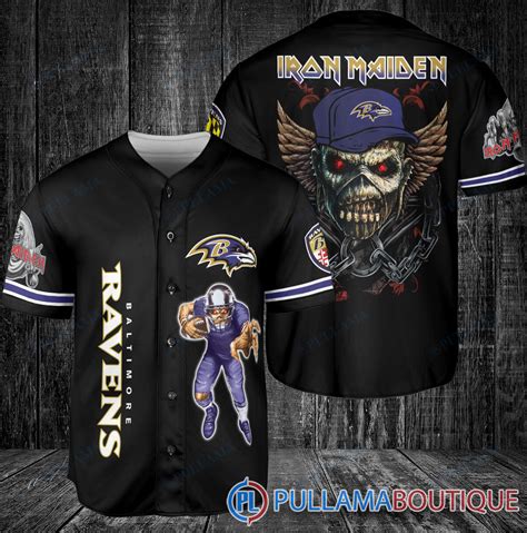 Iron Maiden Ravens Baseball Jersey Pullama