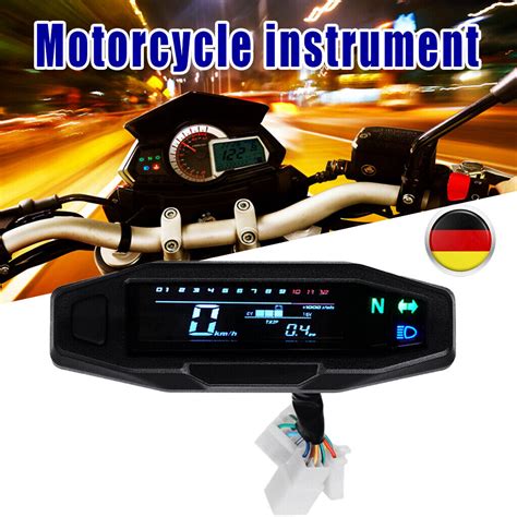 Motorrad Digital Lcd Tachometer Kilometerz Hler Rpm Kmh Odometer V De