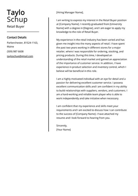 Retail Buyer Cover Letter Examples Template 20 Tips