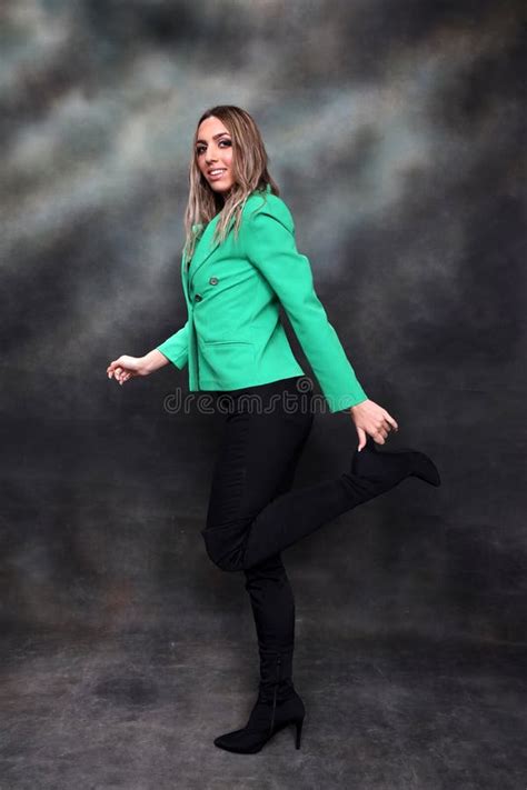 Beautiful Glamourous Blonde Girl Posing In Studio On Isolated Background Style Trends