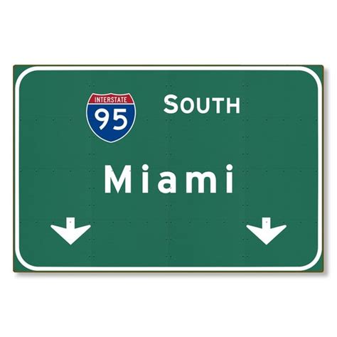 Interstate Sign Miami Metal Wall Decor Florida Fl Highway T