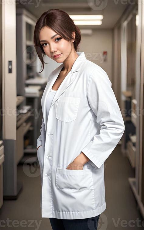 asian woman researcher scientist wearing lab coat, Generative AI 23996911 Stock Photo at Vecteezy