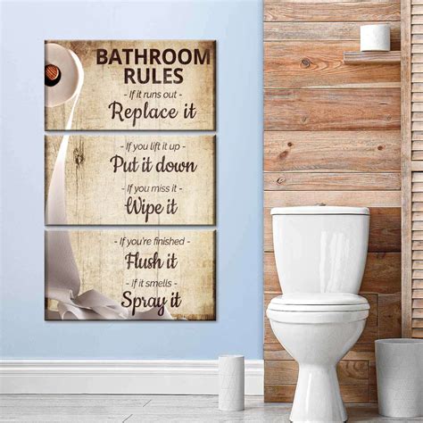 Funny Bathroom Rules Wall Art | Digital Art