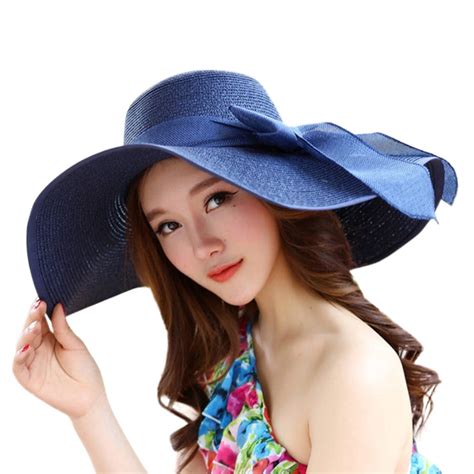 Yubnlvae Big Hats Straw Beach Folding Brim Sun Brim Women Hat Cap Wide