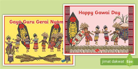 Poster Gawai Dayak - Hari Gawai Wishes (teacher made)