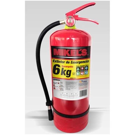 Extintor De Incendios Recargable Rojo 6 Kg Mikels Ee 6 11 154108