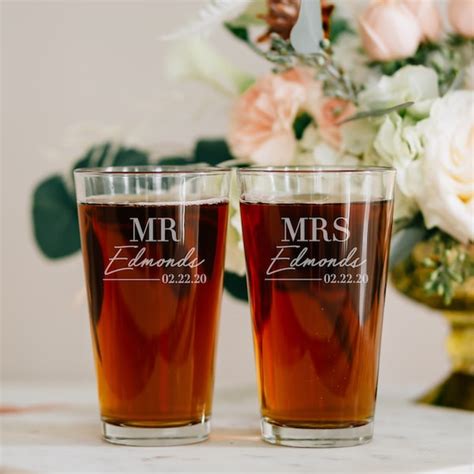 Personalized Anniversary Beer Glass Etsy