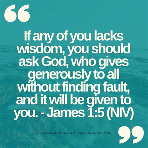 Daily Bible Verse And Devotion James 1 5 Devotions For Teenagers